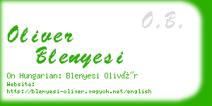 oliver blenyesi business card